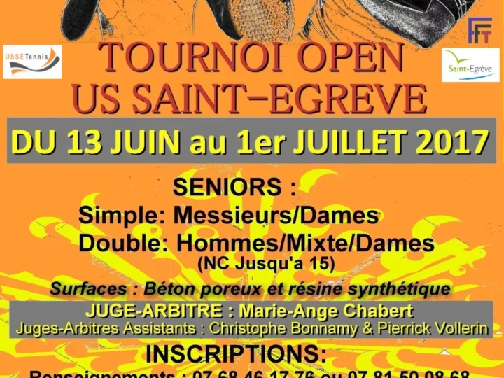 Attention le TOURNOI SENIOR du club débute bientôt!!!
