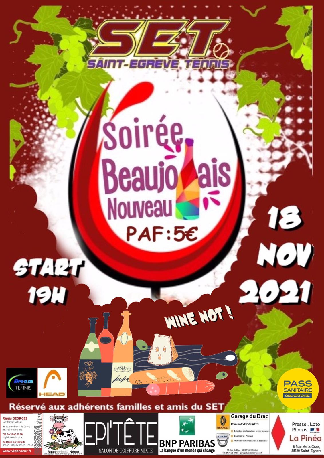 Lire la suite à propos de l’article Soirée Beaujolais au club ce jeudi 18 novembre à partir de 19h