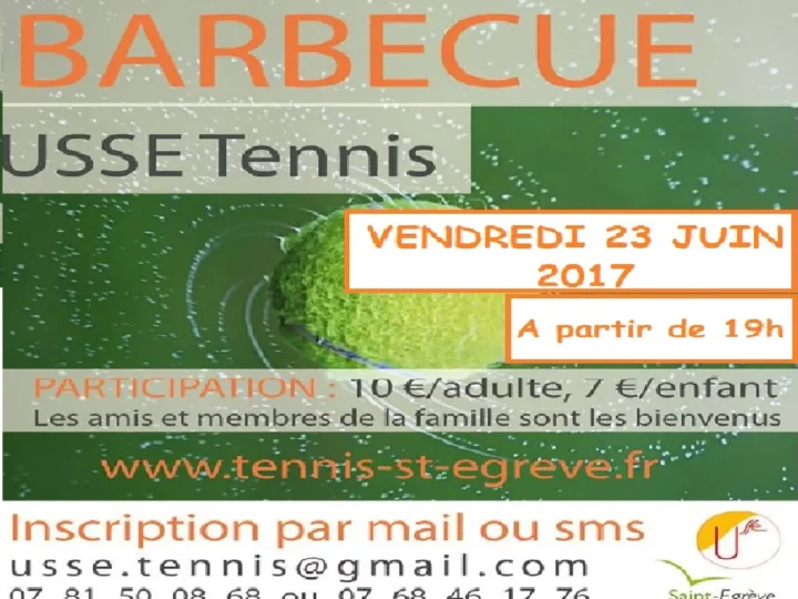 GROSSE SOIRÉE BARBECUE du tournoi senior ce VENDREDI 23 juin à 19h