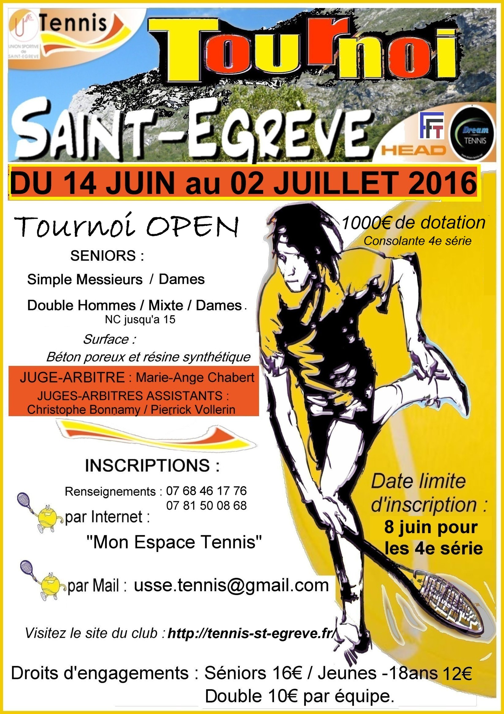 Lire la suite à propos de l’article Tournoi senior du 14 juin au 2 juillet 2016