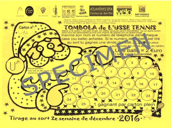 Tombola de Noël USSE Tennis